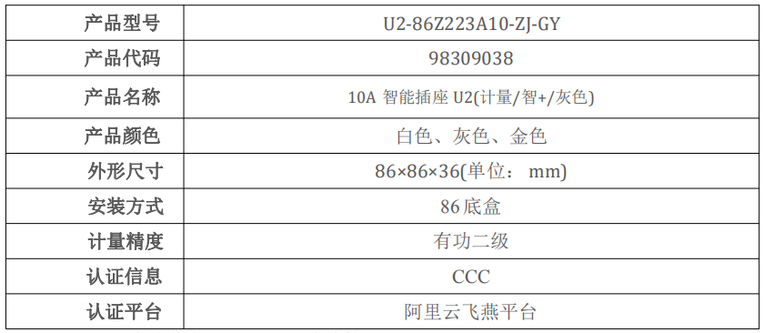 7.6 10A 智能插座 U2(计量-智+-灰色)-2